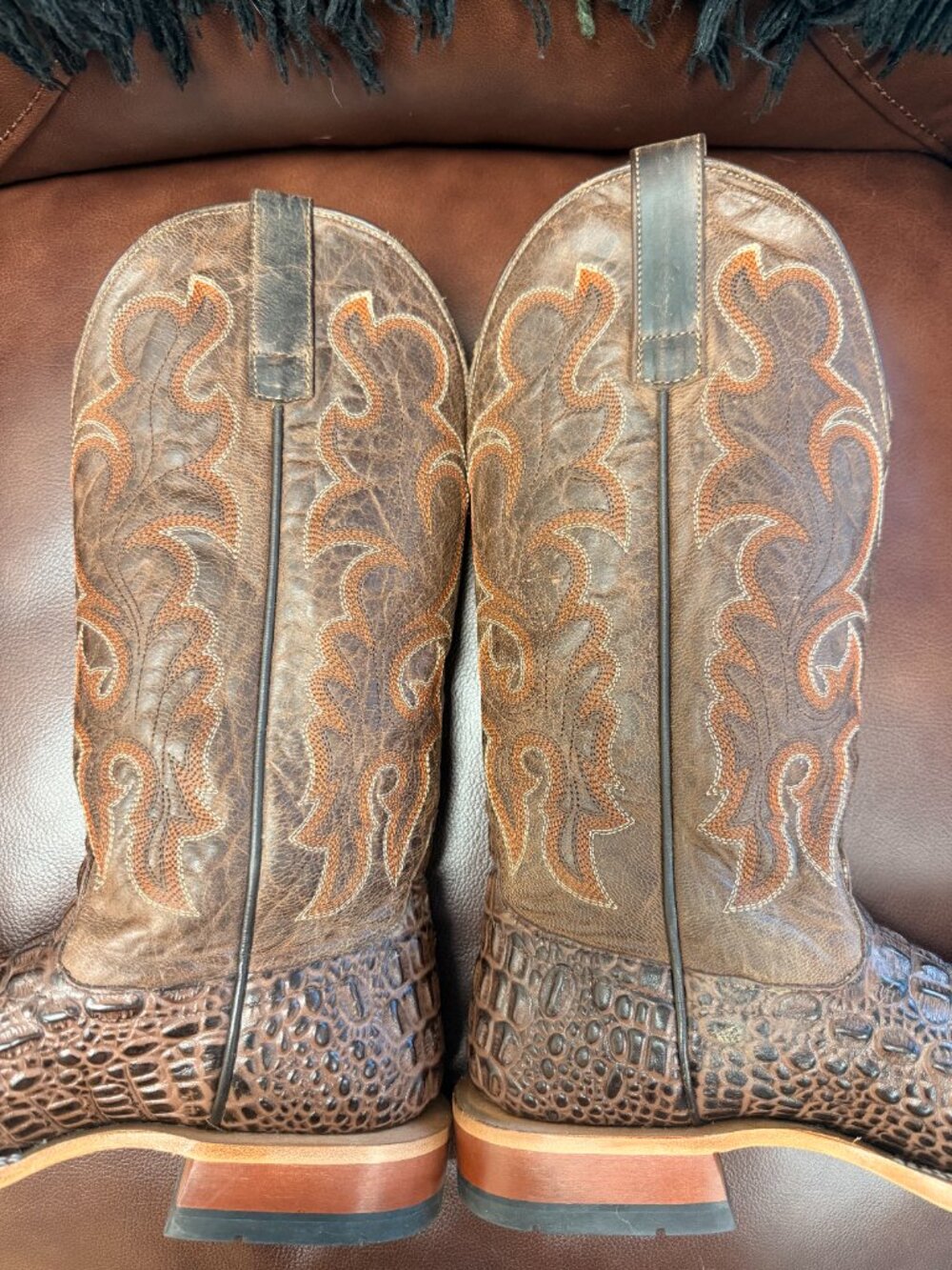 Horse Power Nile Crocodile Print Cowboy Boots Men's 9D - Made in Leon Mexico - Picture 16 of 16